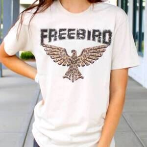 NEW GLITTERING SOUTH freebird thunderbird southwestern graphic tee in sand
